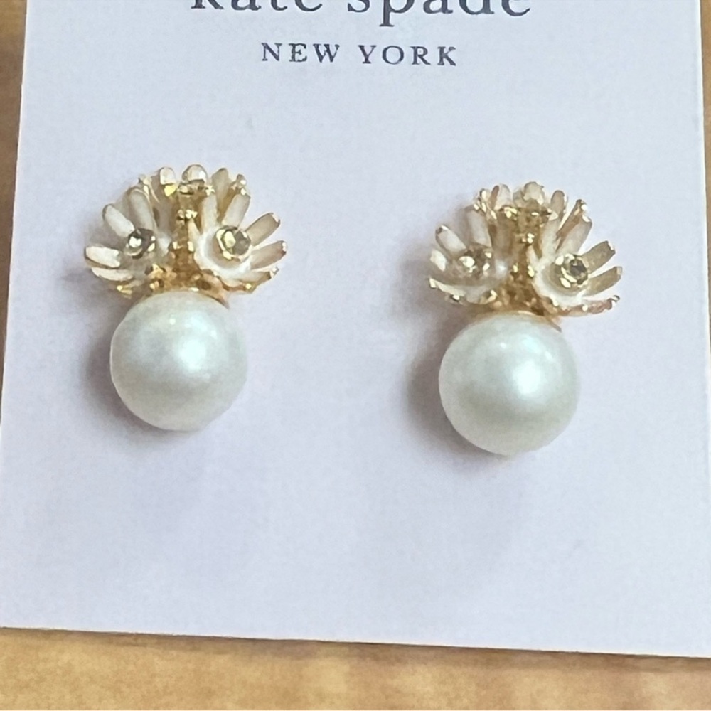 Kate Spade Gold and Pearl Earrings - Picture 5 of 5